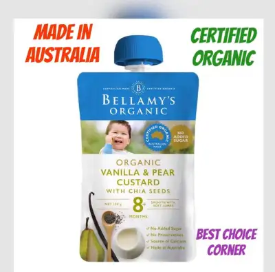 Bellamy's Organic Vanilla & Pear Custard with Chia Seeds 120g 8 months and up