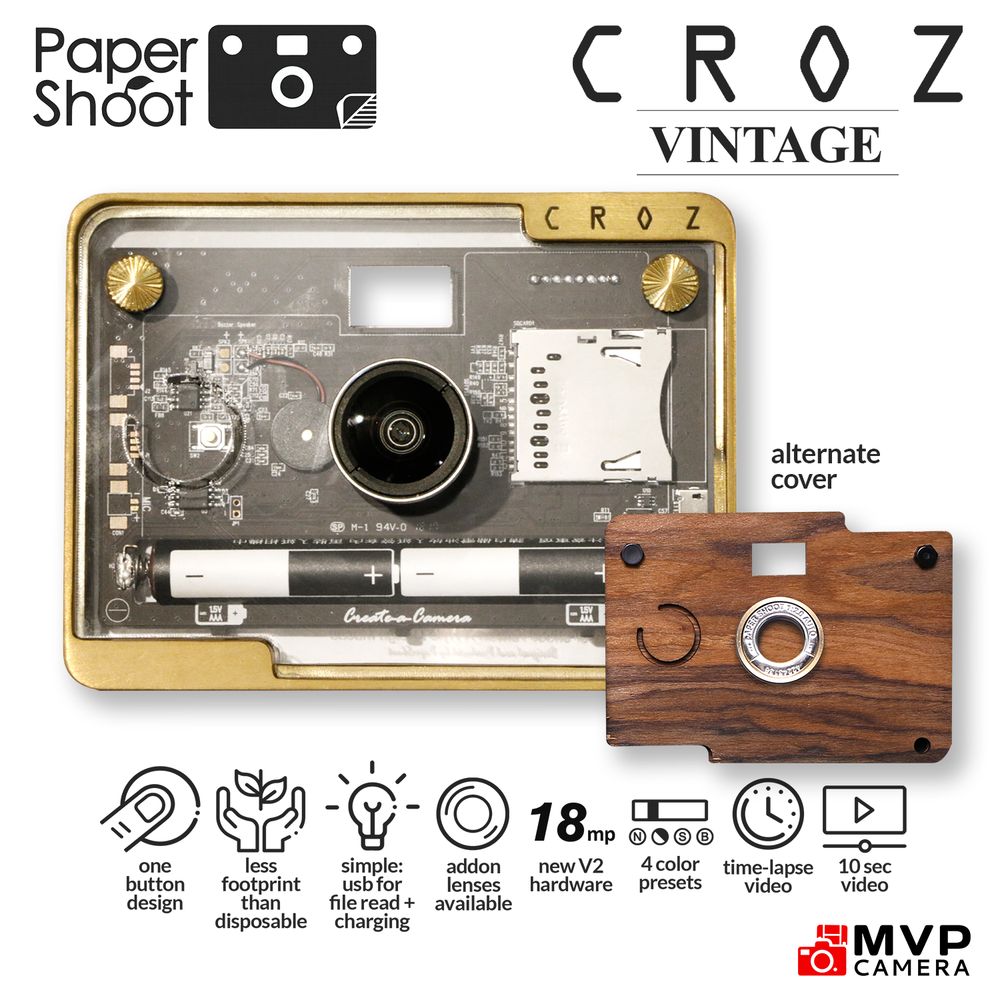 PAPERSHOOT 18MP Paper Shoot CROZ VINTAGE Digital Series PSVII 18M