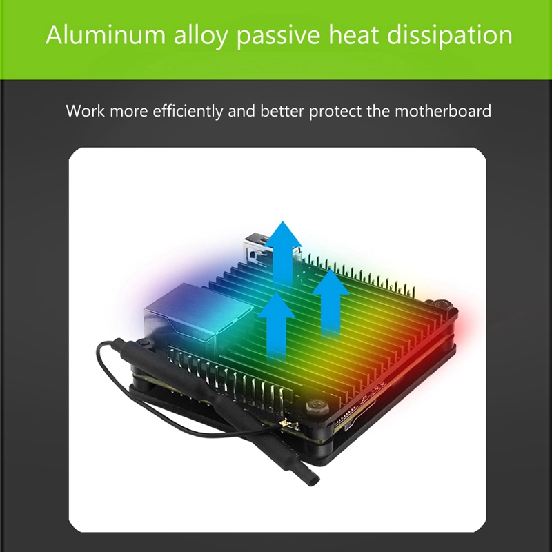 For Orange Pi Zero 2 Aluminum Case Development Board Protection Cooling Shell Metal Protective Passive Cooling Enclosure