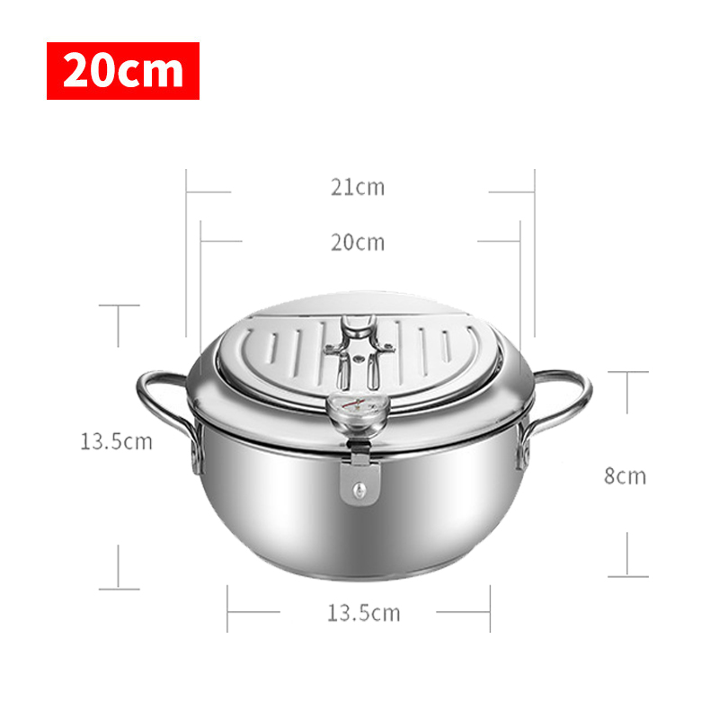 [Spot + COD] Japanese style 304 stainless steel 24CM deep fryer pot
