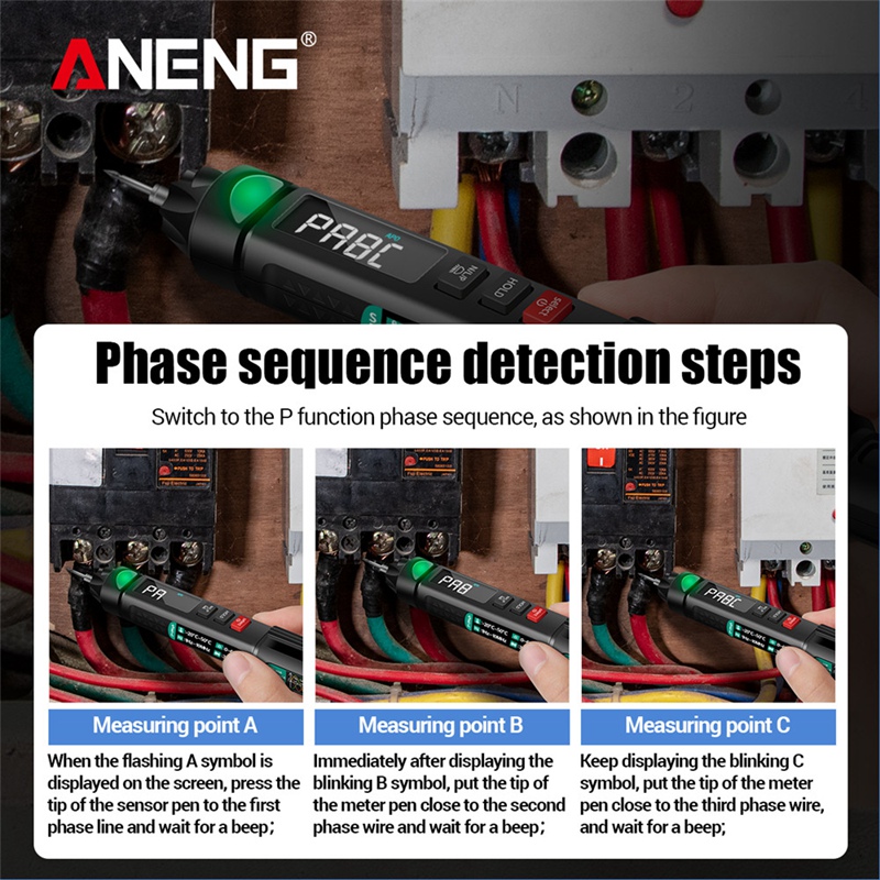 ANENG A3008 Digital 6000 Counts Intelligent Professional Multimeter Sensor Pen Tester Current Meter Non-Contact Voltmeter