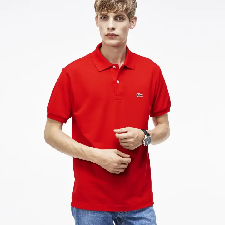 red lacoste polo mens