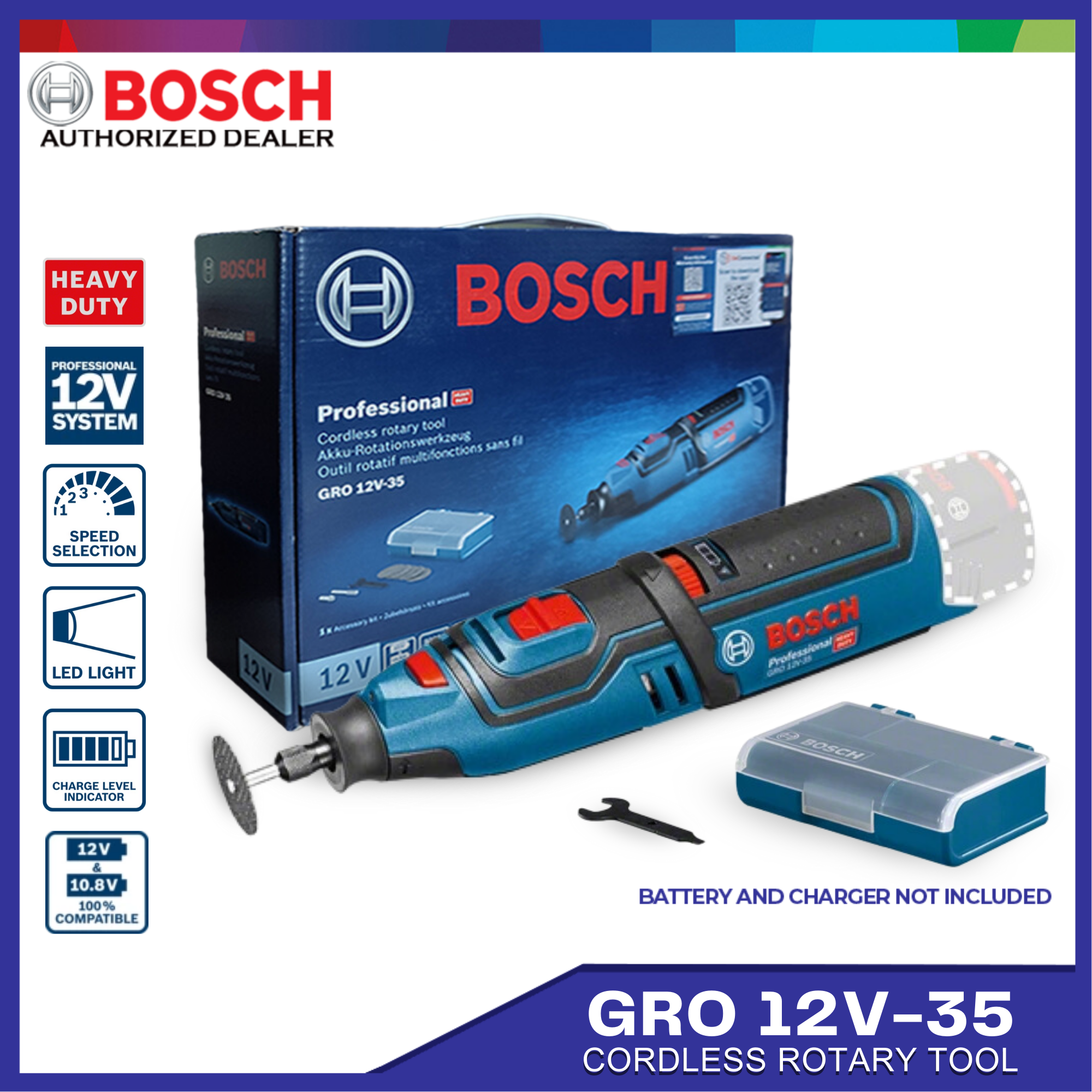 Bosch GRO 12V-35 Solo Rotary Tool Cordless Power Tool 06019C5000 Lazada  PH