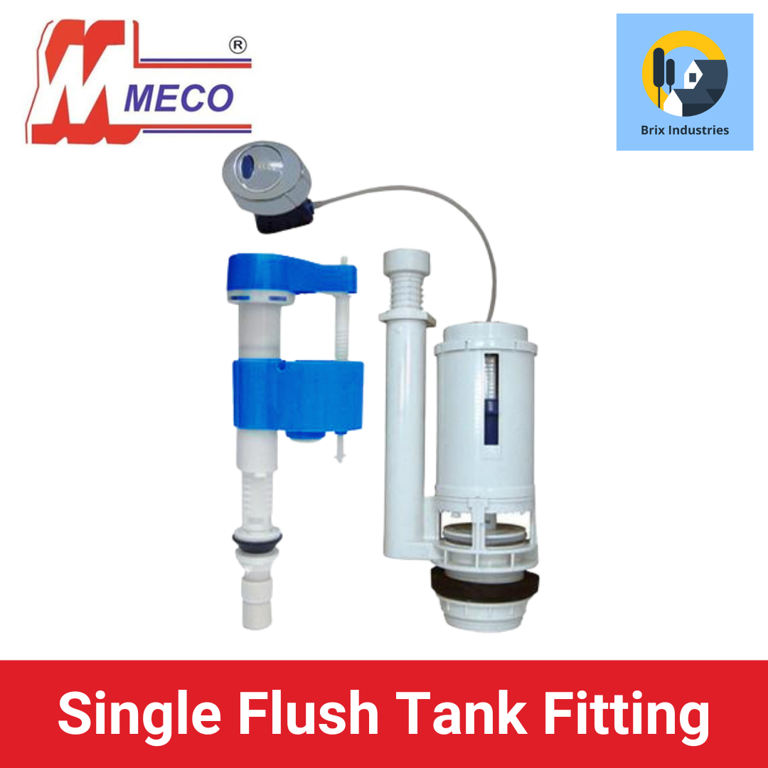 Meco Dual Flush Complete Tank Fitting Set Push Button Type S105 Brix