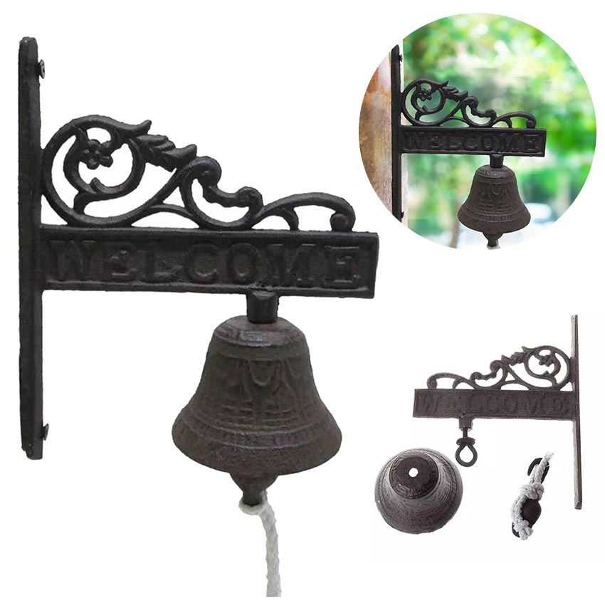Cast iron doorbell traditional retro metal Door Bell Chime Wall Mounted