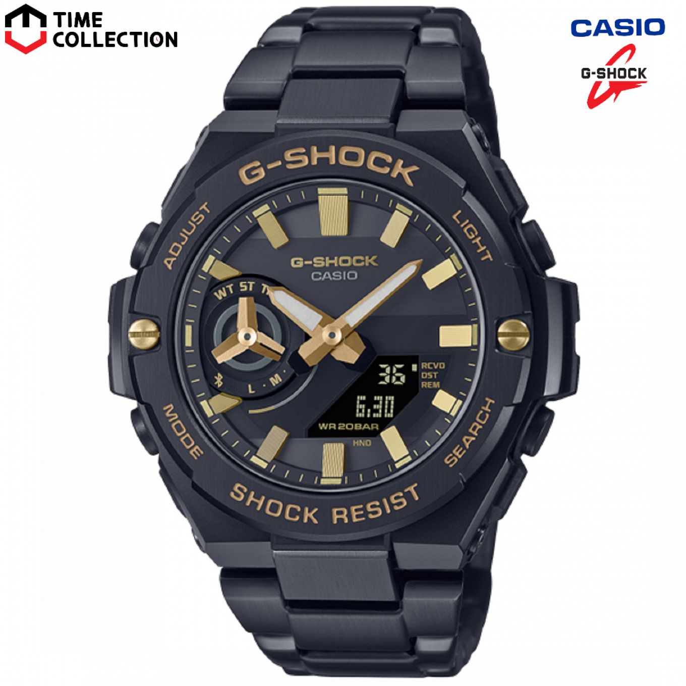 美品 CASIO・G-SHOCK G-STEEL GSTーW110 G-STEEL G-SHOCK 電波ソーラー メンズ 腕時計 アナログ デジタル
