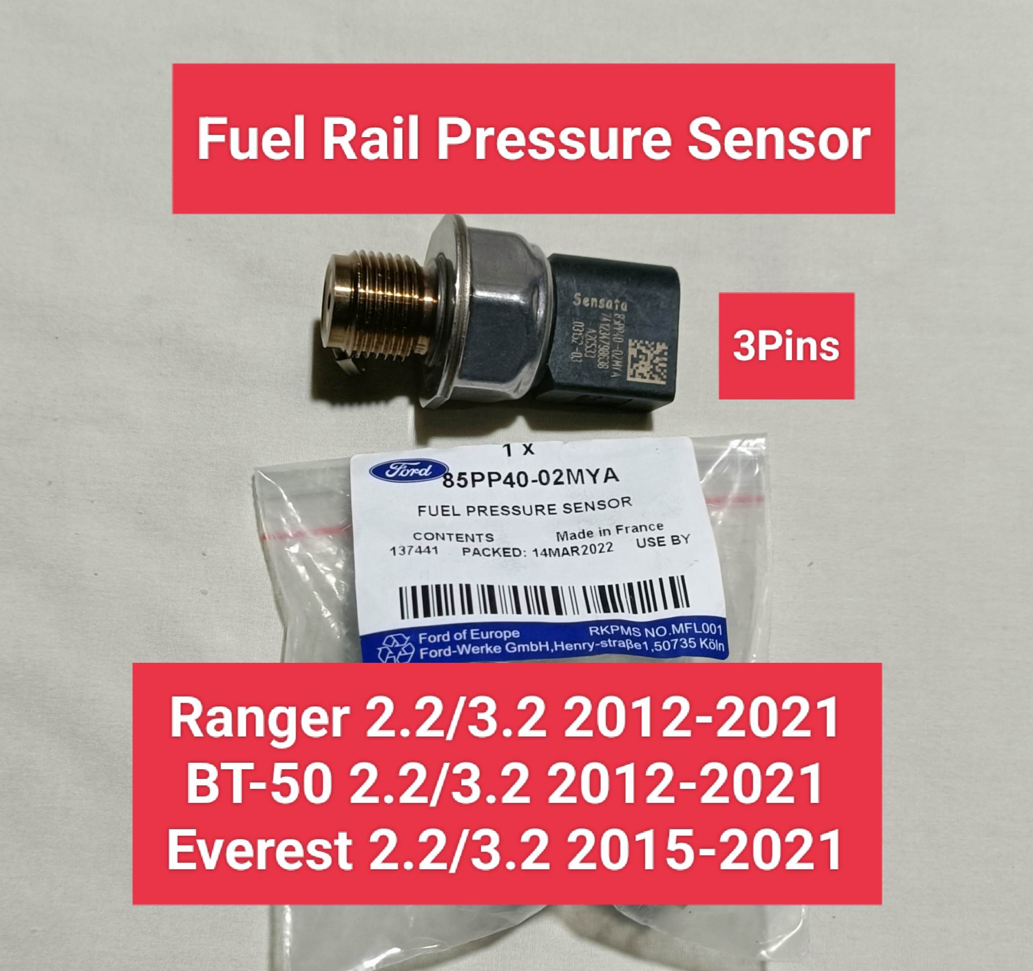 Fuel Rail Pressure Sensor Ford Ranger 2.2/3.2 20122021, BT50 2.2/3.2