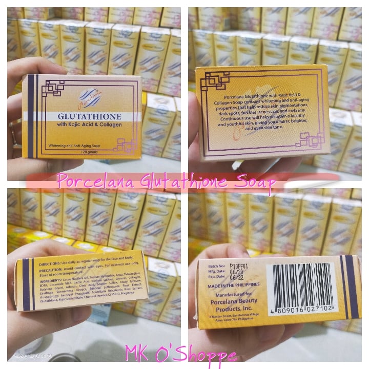 Original Porcelana Glutathione with Kojic & Collagen Soap (Whitening &  Anti-Aging)