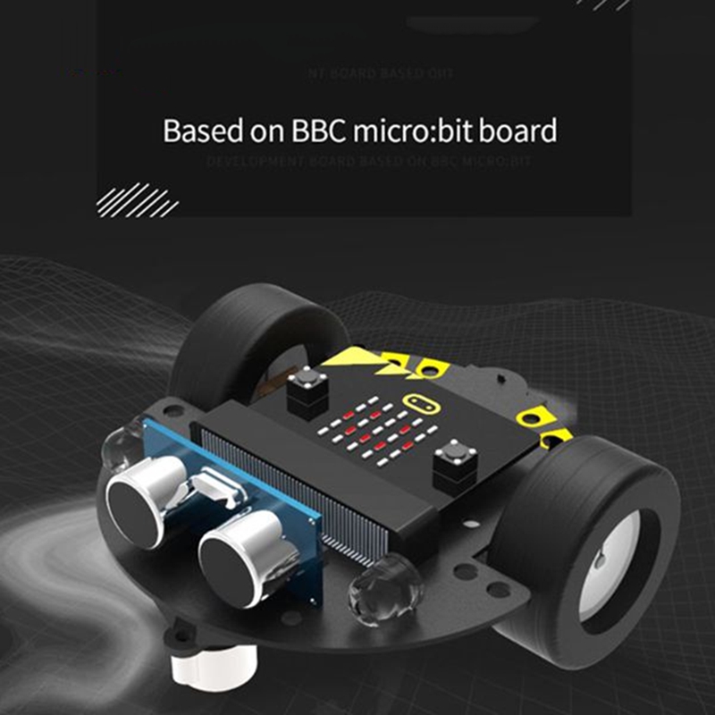 Robot Programmable Robotic Kit Based on BBC Microbit V2 and V1 for STEM Coding Education with Chargeable Battery