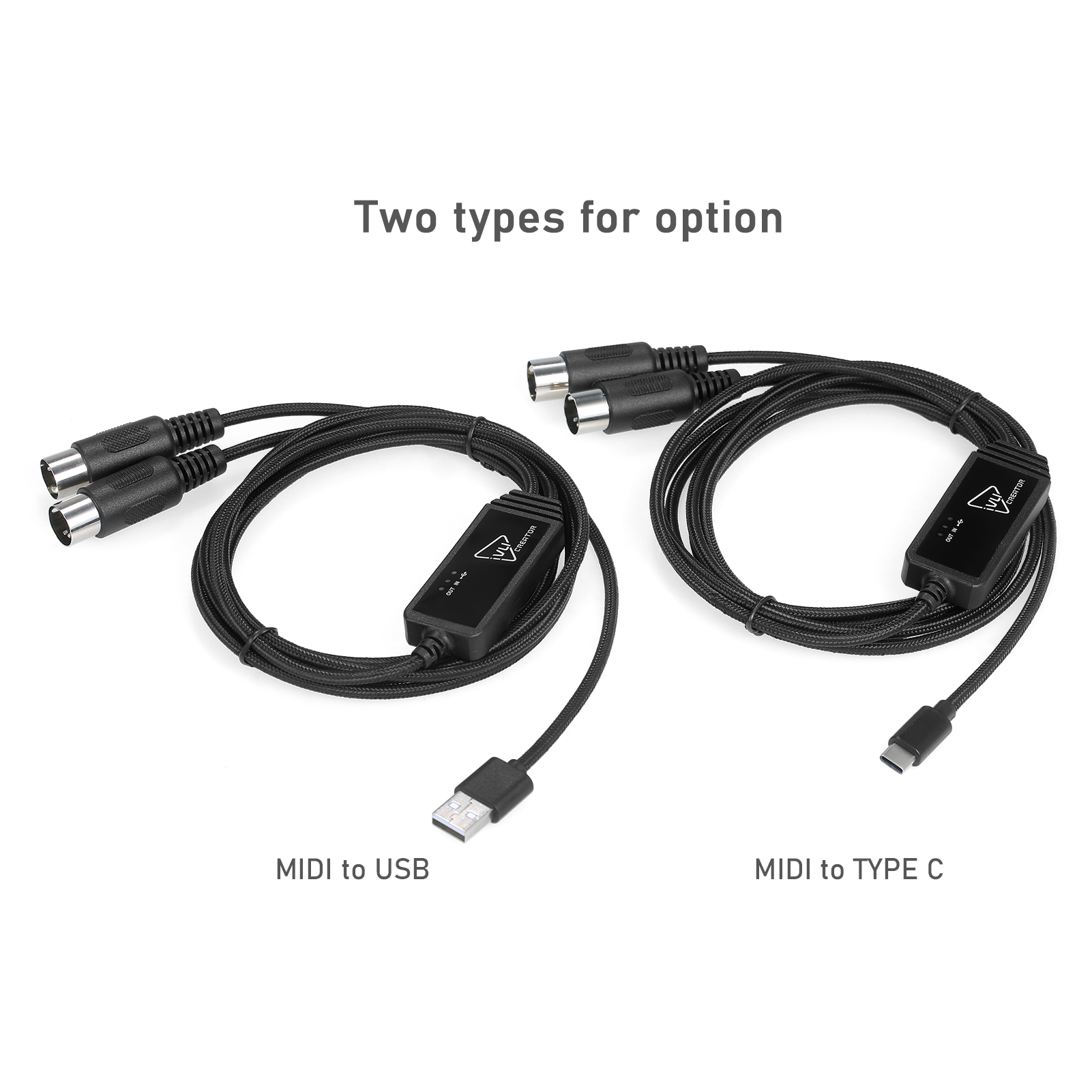 IVU CREATOR Universal MIDI Cable 5 Pin MIDI to USB Cable Converter Adapter Compatible with Various OS