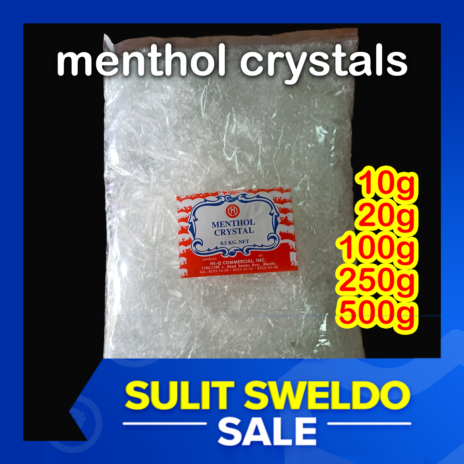 Hyco MENTHOL CRYSTALS Food Grade for Aromatherapy Candy Inhalator ...