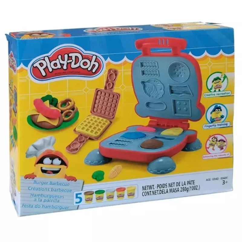 PlayDoh Waffle Maker and Burger Bbq Modeling Clay Dough Playdoh Toys
