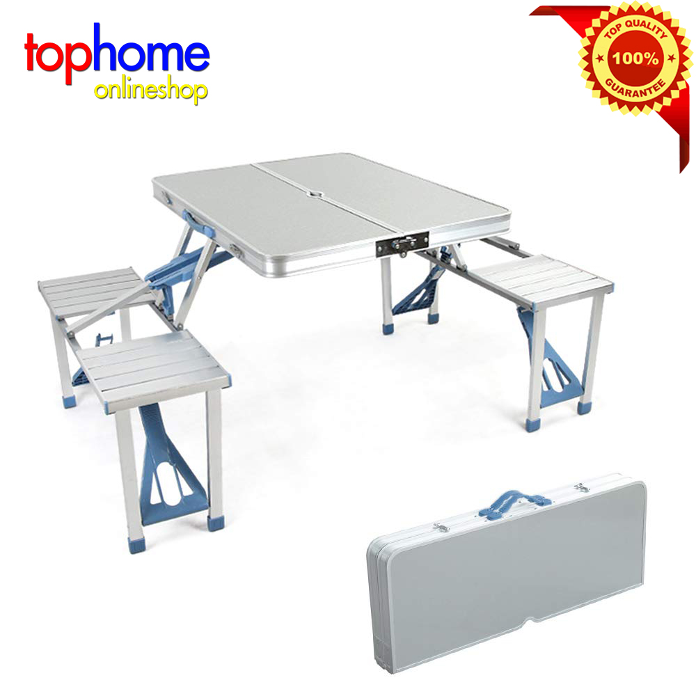 aluminum folding chair with table