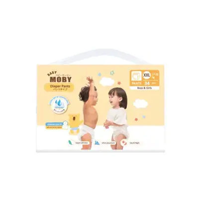 Baby Moby Chlorine Free XXL Diaper Pants (XXL Size 17-25kgs) - 34pcs