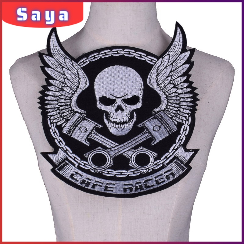 Eagle Patch Large Skull Back Iron On Embroidered Patches For