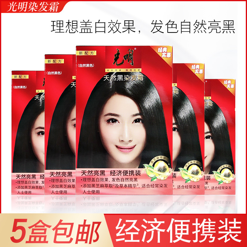 Bright natural black hair cream hair dye 40g plant whitening