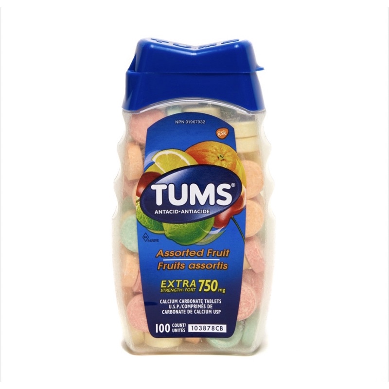 Tums Assorted Fruit & Berries Extra Strenght Fort Candies 750mg 100