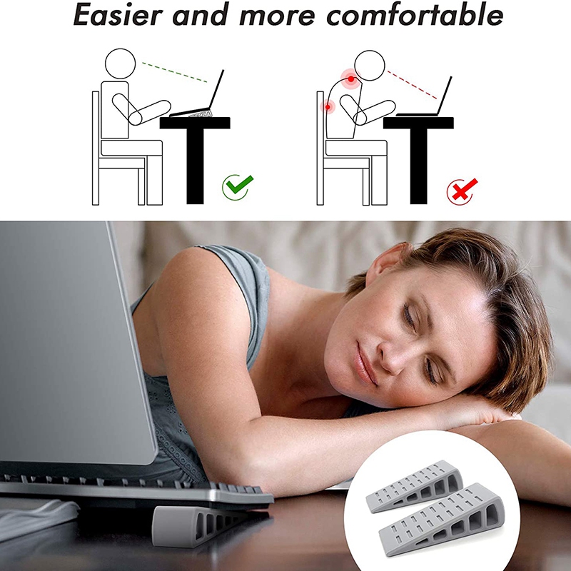 Laptop Stand Desktop Non-Slip Stand Durable Ultra-Compact Computer Keyboard Vertical Ventilation Stand 2 Pcs (Gray)