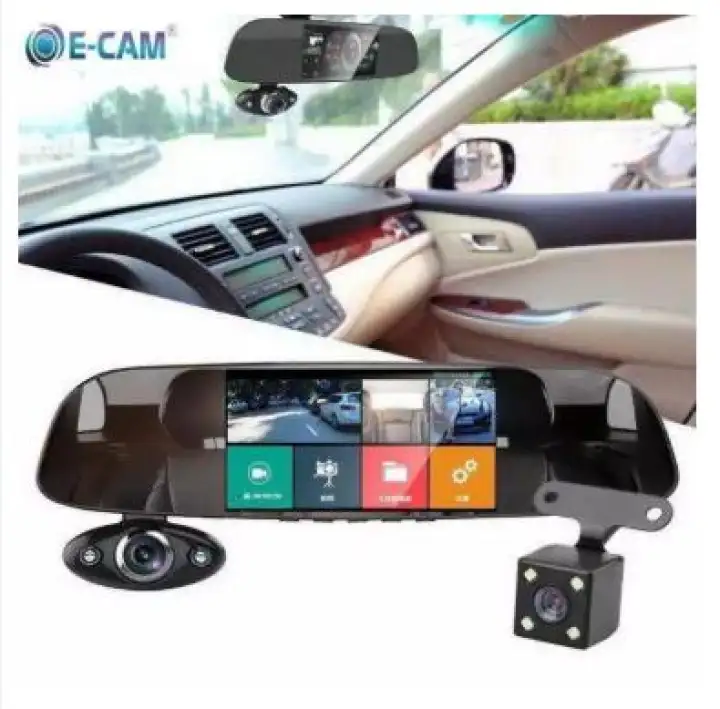 Ecam B33 Three Lens Dashcam 3 Channel Camera Front Inside The Car