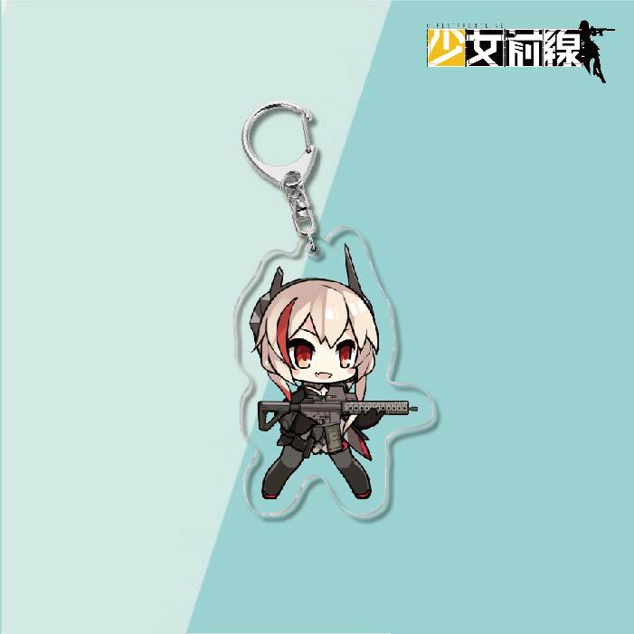 Anime Girls Frontline Keychains KChan 3D PVC Anime Waifu Gun Girl
