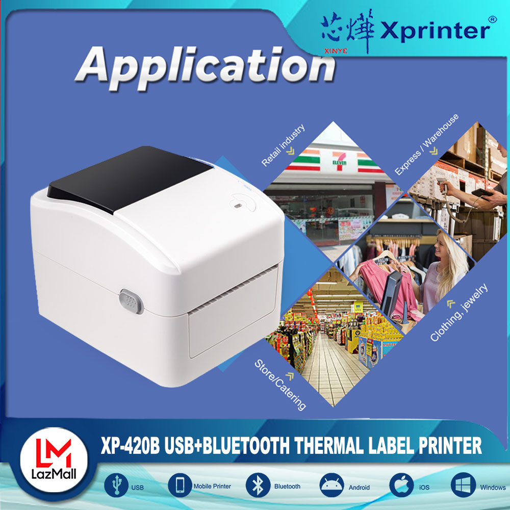 Xprinter XP420B Thermal Sticker (BLUETOOTH +USB ONLY)Barcode Printer