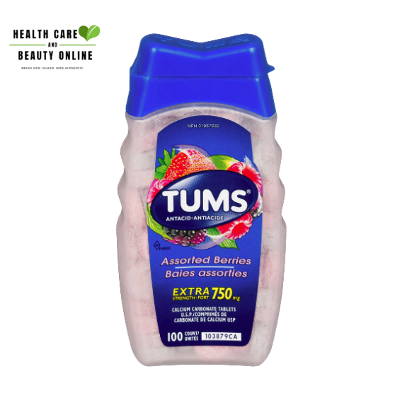 TUMS AntacidAntiacide Assorted berries 750mg 100 counts 100 AUTHENTIC