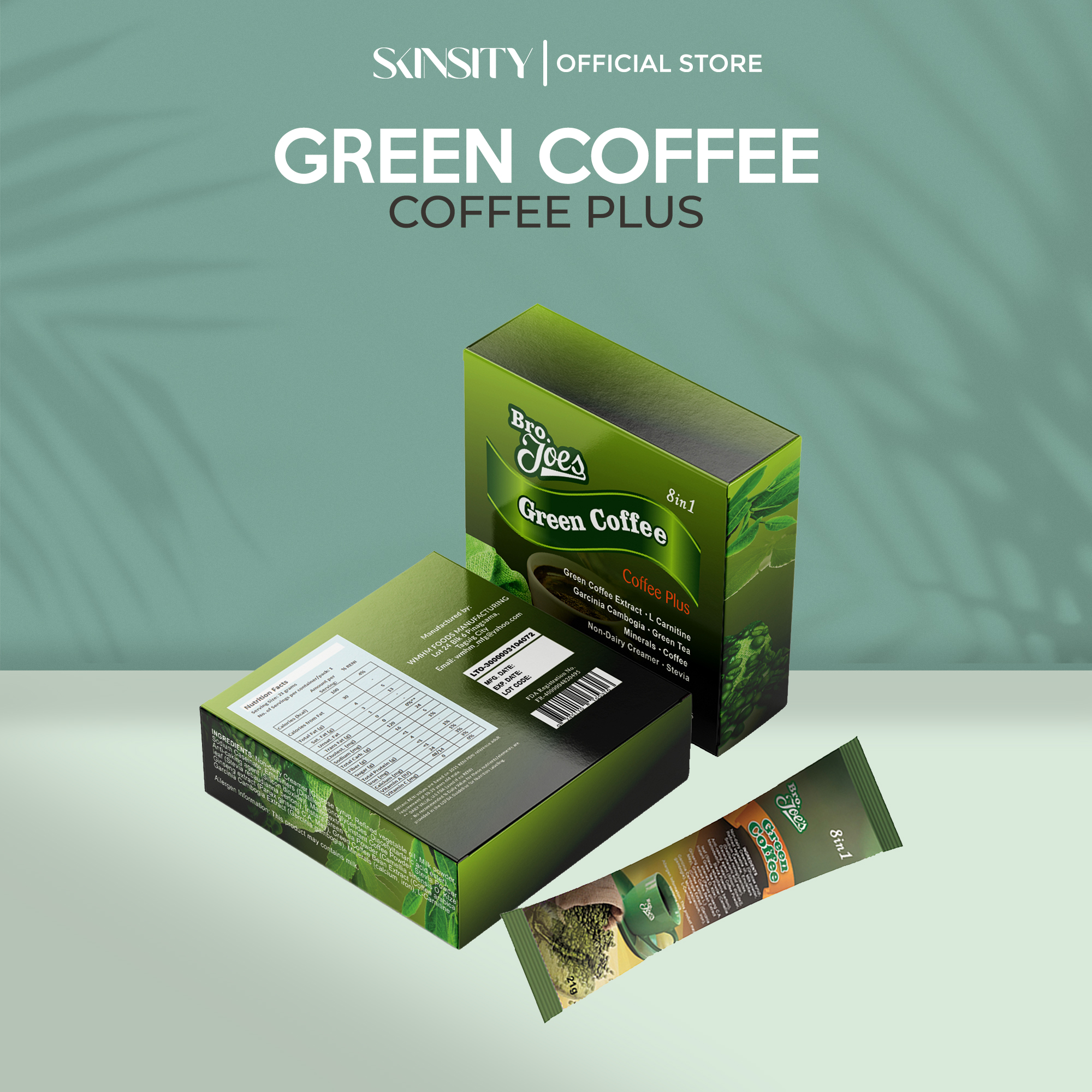 Bro. Joe's Green Coffee (1box 10 sachet) With Garcinia Cambodia