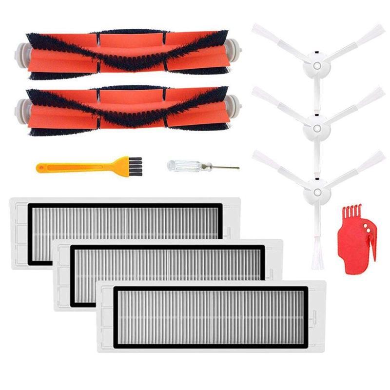 2Pcs Main Brush+3Pcs Hepa Filter+3Pcs Side Brush Vacuum Cleaner High-Efficient Cleaning Sweeping Suitable For Xiaomi Mi Robot Parts Accessories