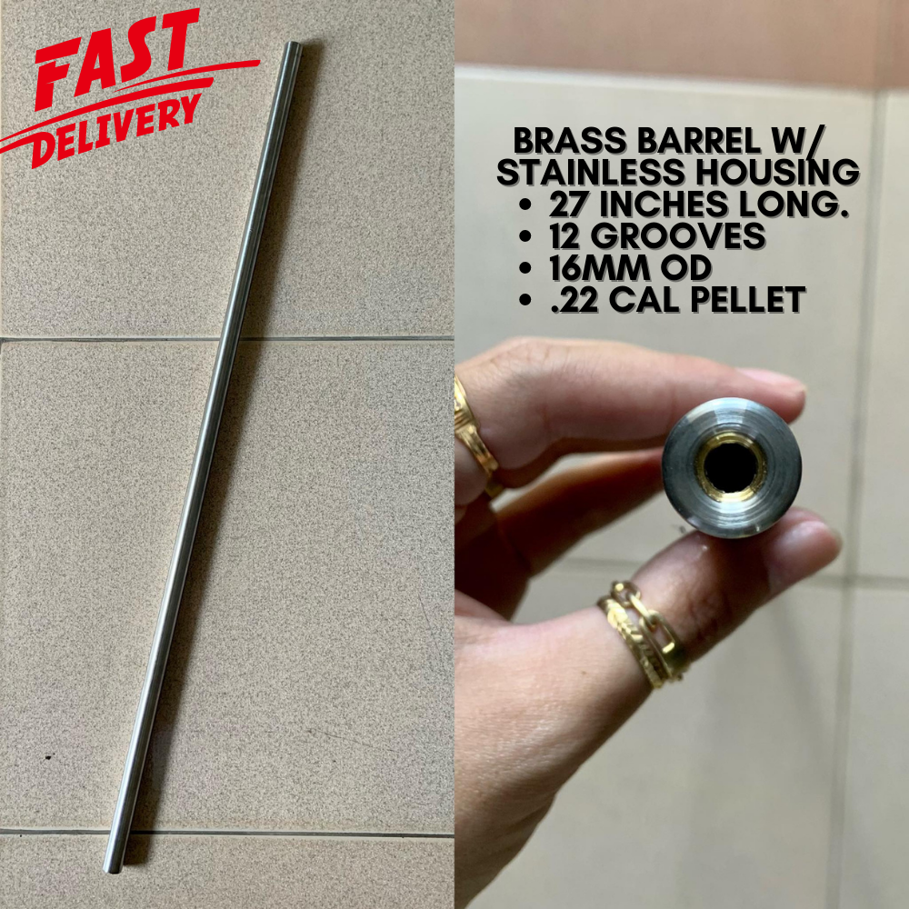 AIRGUN BRASS BARREL WITH STAINLESS HOUSING 27 INCHES LONG 12 GROOVES