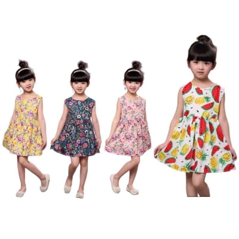 3 PCS Baby Sando Kids Dress for Girls Sleeveless Palda Daster 2-4yrs ...