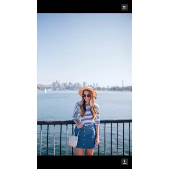 denim skirt and long sleeve