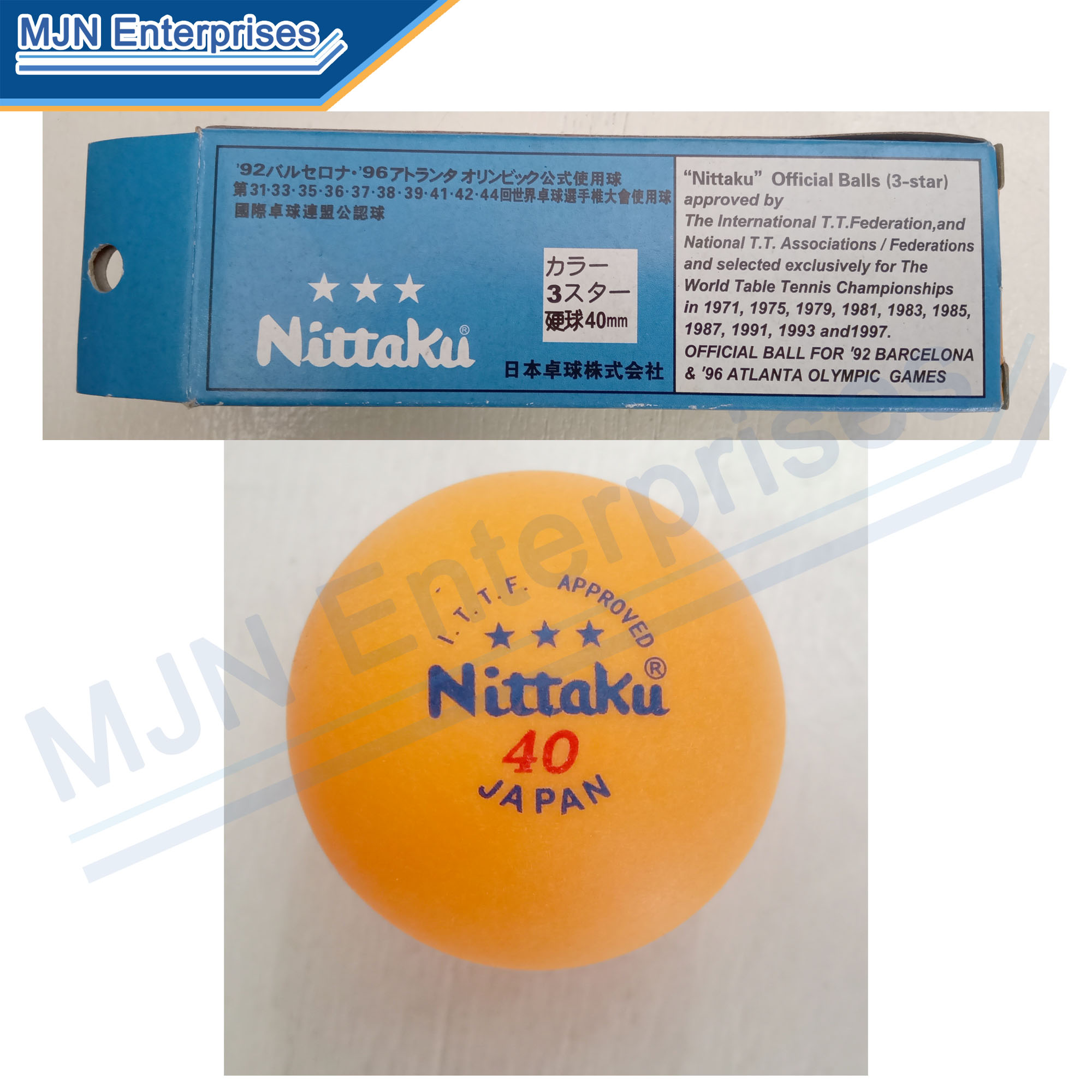 Nittaku Table Tennis Balls 40 Japan 4 Star Colored SET OF 3 in a BOX