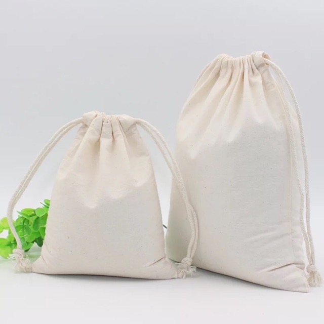 Canvas Drawstring Pouch Plain design Katsa bag Dustproof Storage ...