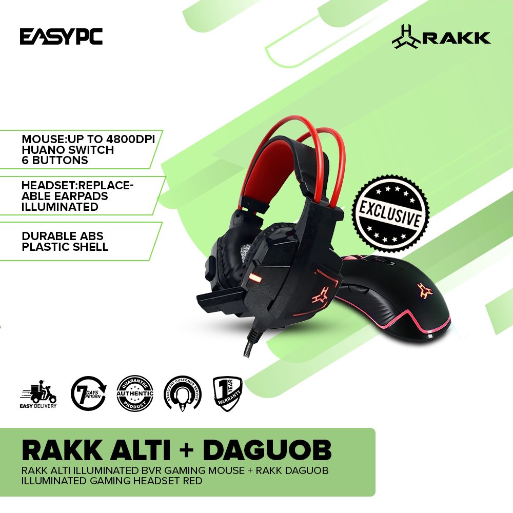 Headset Red Rakk Daguob Gaming Headset Rakk Headphones Gaming RAKK