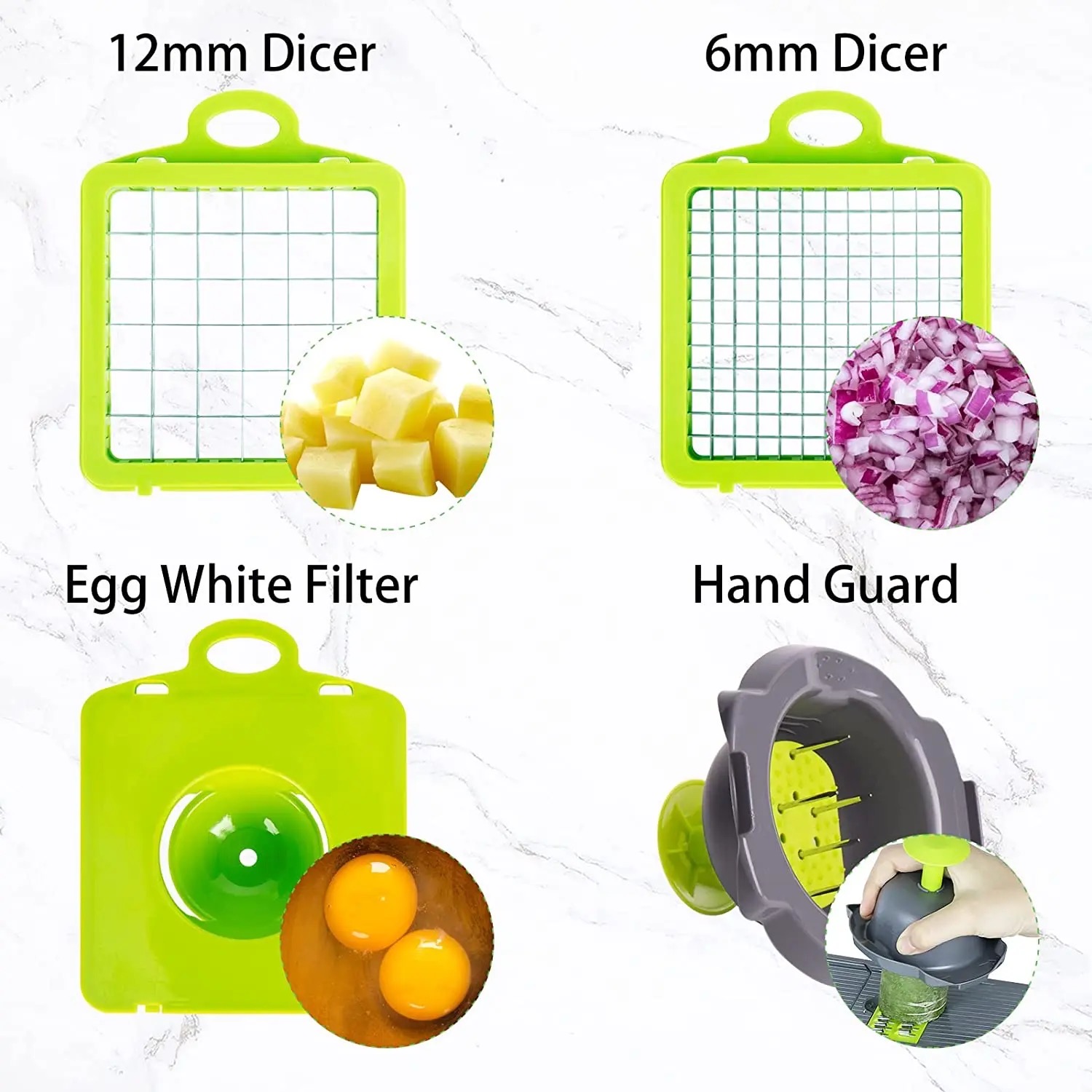 T-GOGO Pro 8 Blades Vegetable Chopper:Mandoline Slicer,Onion Chopper Slicer  Dicer,Egg Separator Slicer