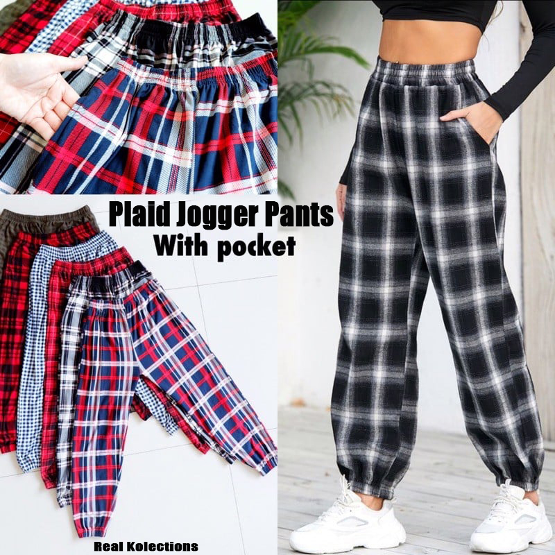 Plaid on sale jogging pants