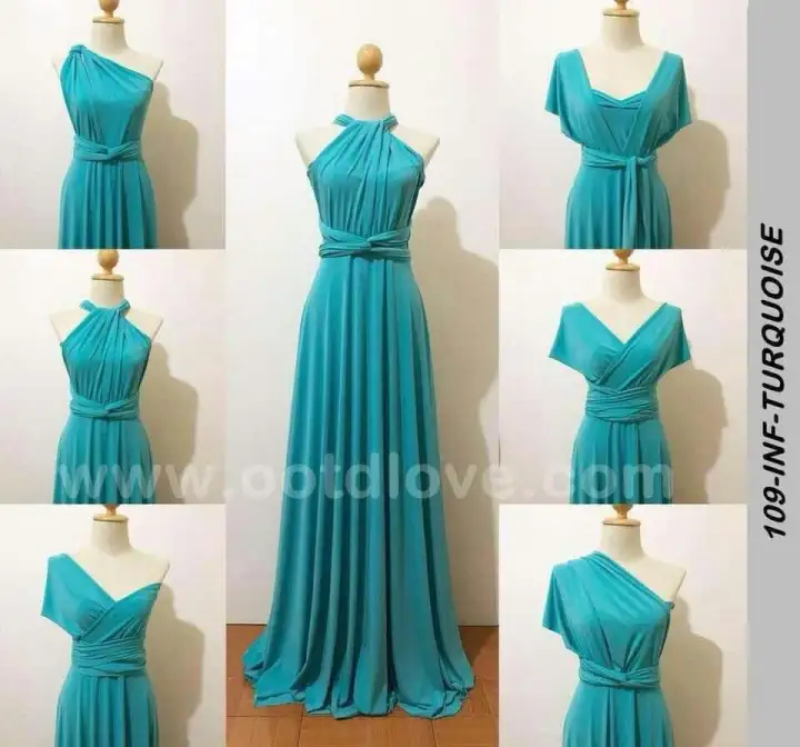 infinity dress blue green