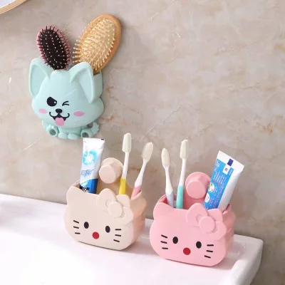 HNTOB No-punch Installation Cartoon character kids baby Toothbrush Toothpaste Holder Bathroom Storage newborn