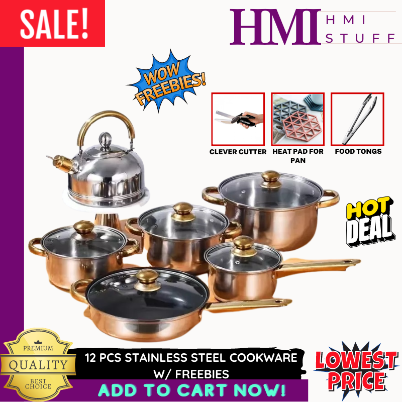 [HMI Stuff] Best Quality Authentic 12PCS Kaisa Villa Cookware Set / wok ...