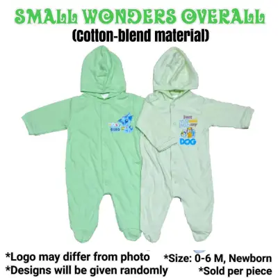 Small Wonders Infant Hooded Plain Overall Frogsuit Onesie Bodysuit Jumpsuit for Newborn Essentials C