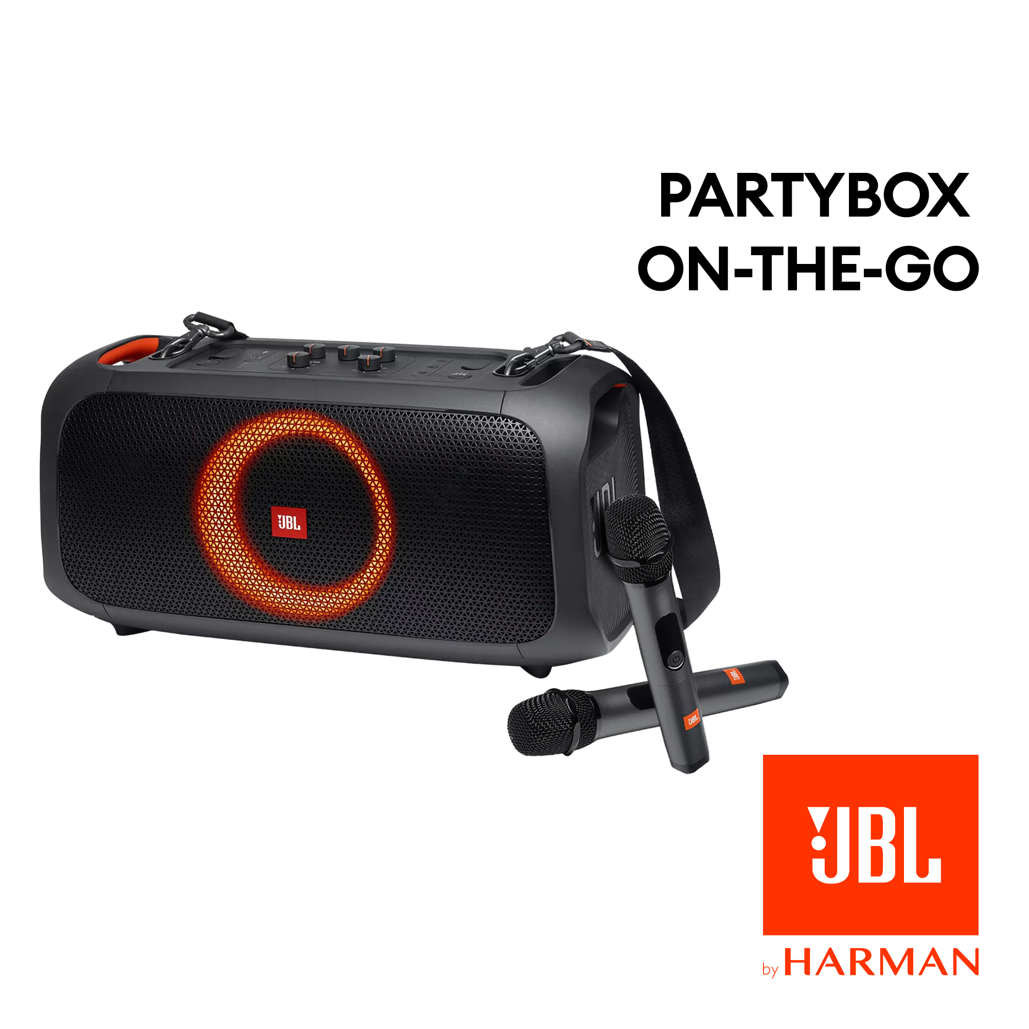 Jbl PartyBox On The Go / OTG Bluetooth Speaker With Two FREE Wireless High  End Microphone