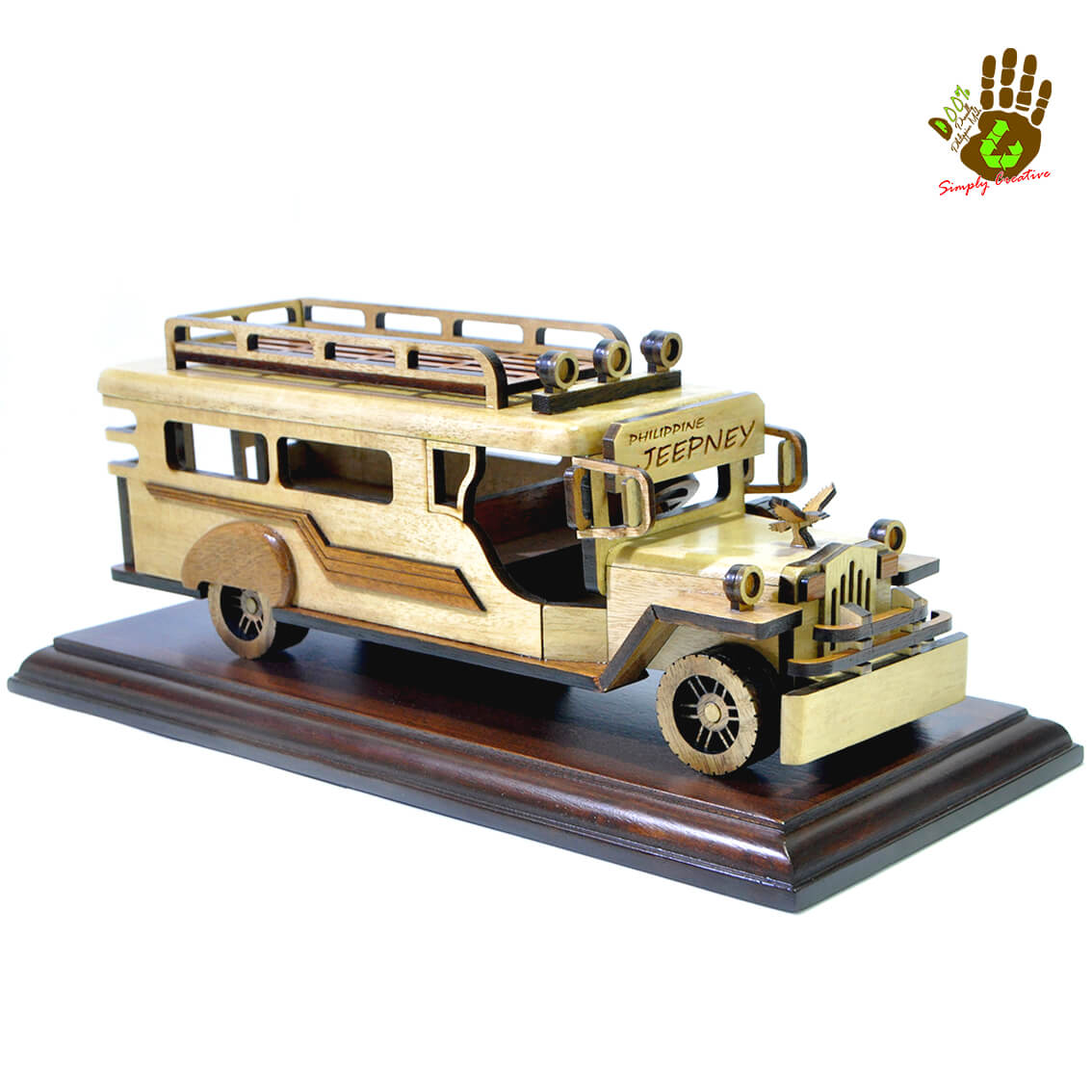Simply Creative Wooden Miniature Philippine Jeepney Chariot Model