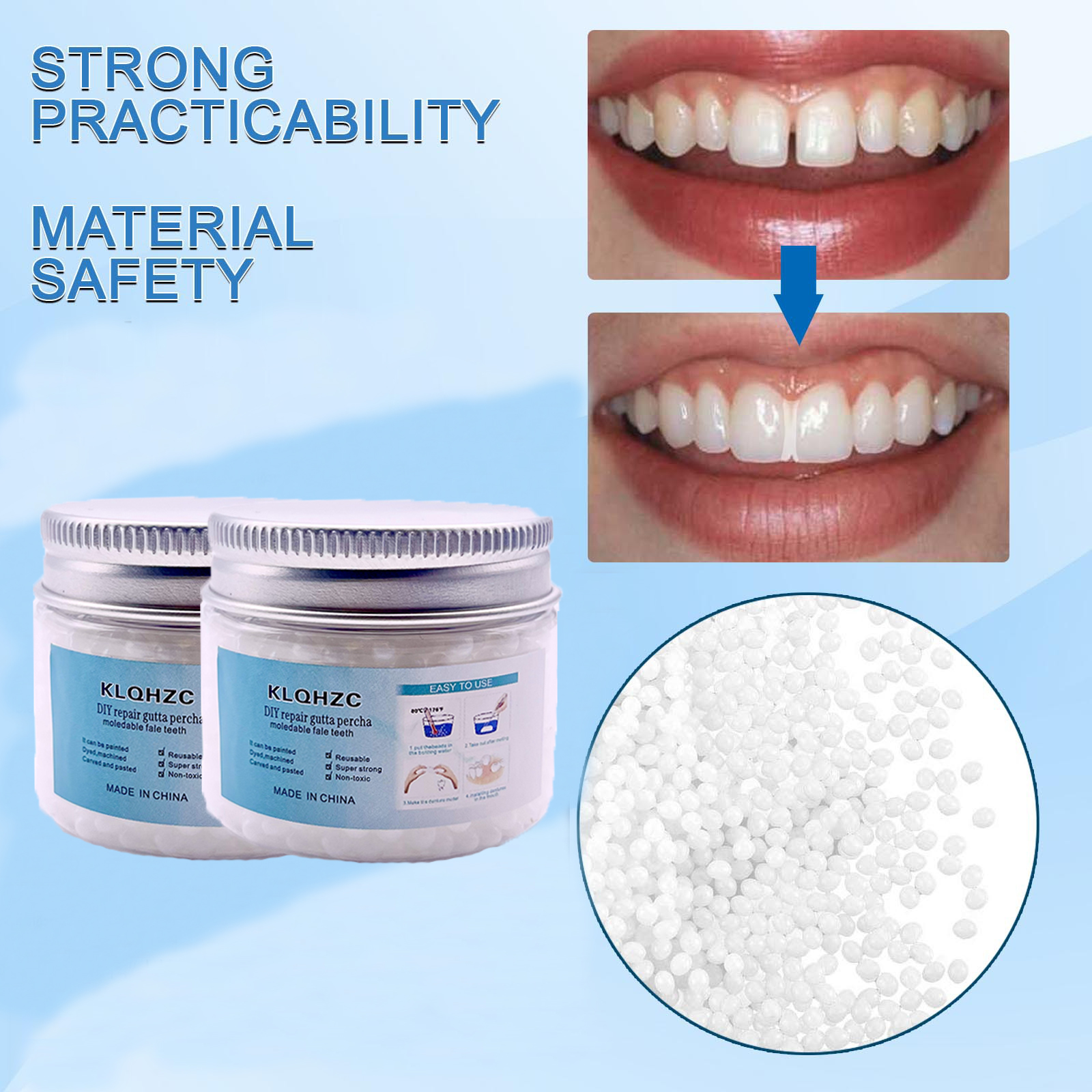 50g Temporary Tooth Repair Kit Teeth And Gaps FalseTeeth Solid Glue Denture  Adhesive 