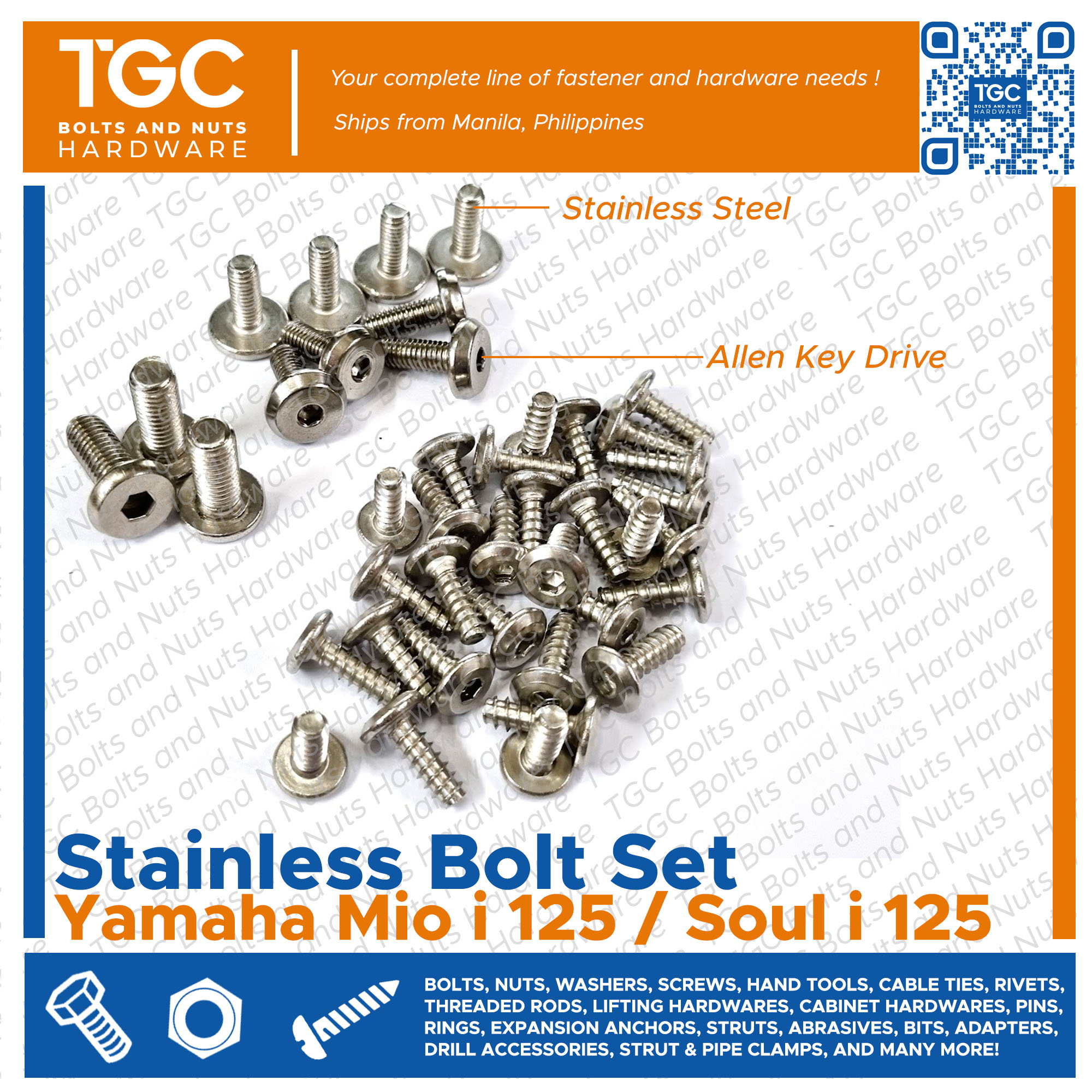TGC Stainless Bolt set Yamaha Mio i 125 / Yamaha Soul i 125 ( TGC