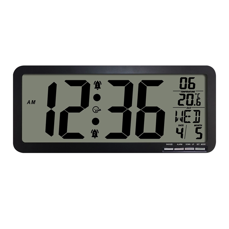 White Timelink Digital 1.2" LCD Quartz Rubber Case Alarm Clock 88180 