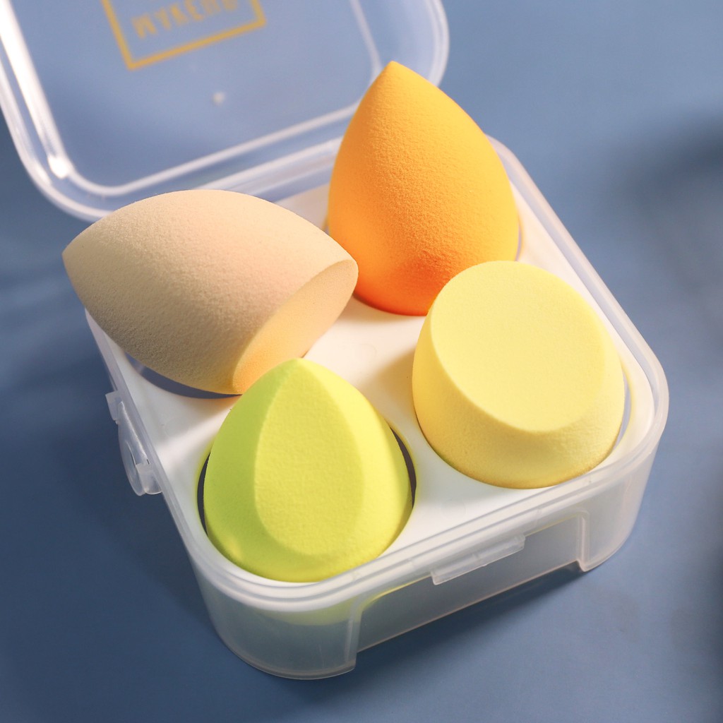 4 Pcs Wet and Dry Makeup Blender Sponge Box Set Lazada PH