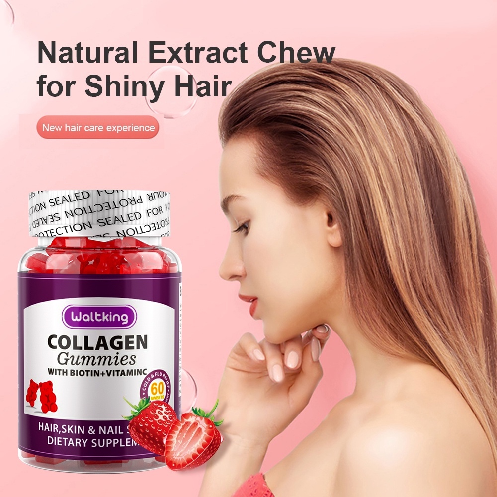 Collagen Gummies with Biotin Vitamin C Hair Skin Nail Support 60 Count