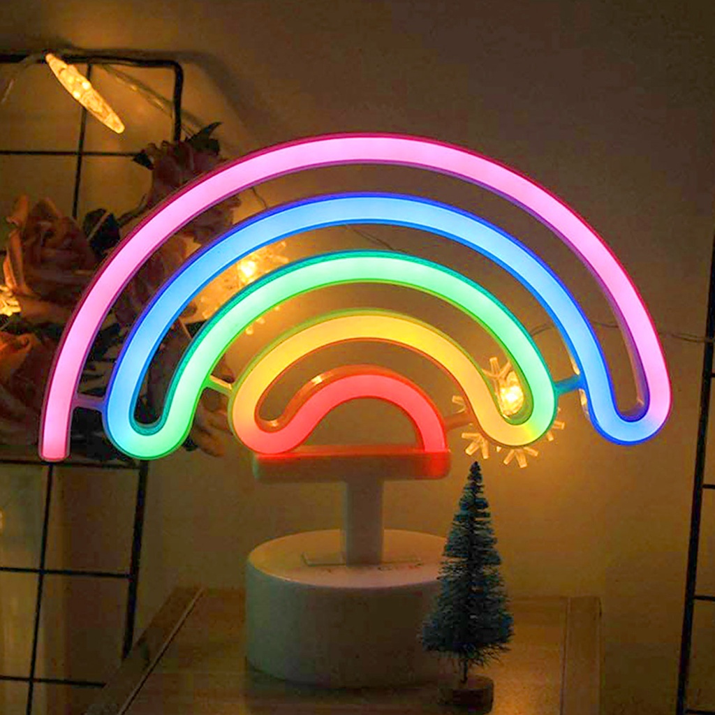 【COD】USB Neon Sign Led Decoration Lamp Rainbow for Children Bedroom ...