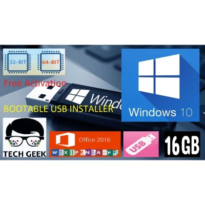 Bootable USB Flash Drive 16GB Installer Windows 10