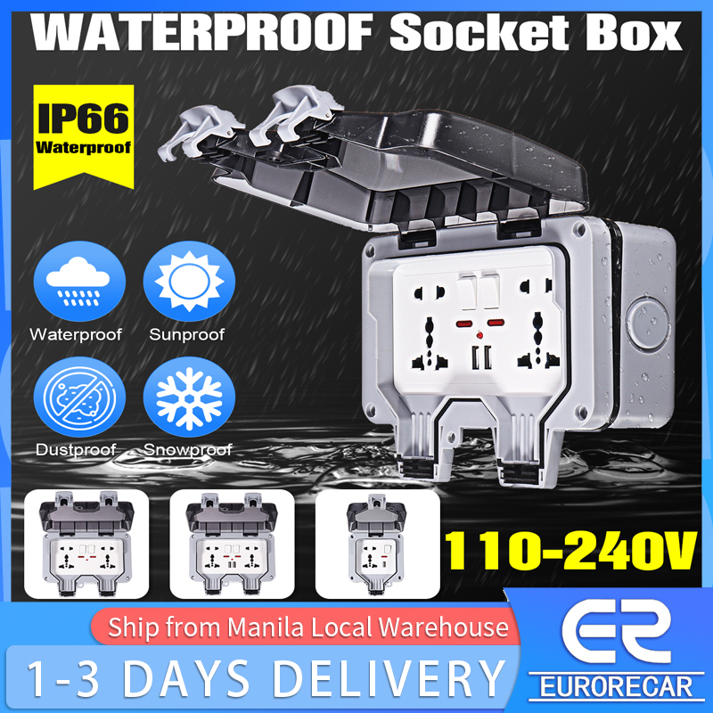 IP66 waterproof socket weatherproof switch light Outdoor Wall Power ...